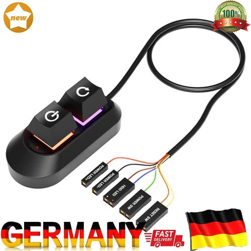 2M Desktop-Computer Netzschalter Externer Neustartschalter für PC-Gehäuse (Sunbu