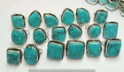 Santa Rosa Turquoise Gemstone Rings Lot 925 Sterling Silver Plated Bulk Jewelry