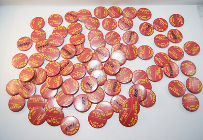 Huge Lot of Biltwell and Says Egtbok Name Badges Pins Pinbacks - 82 Total