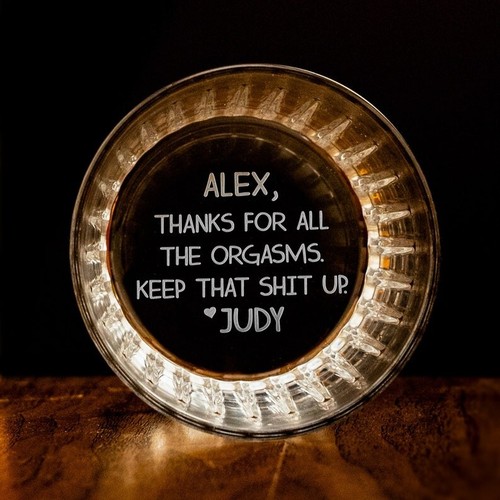 Thanks For All The Orgasms Anniversary Gift For Him - Personalized Whiskey Glass - Picture 5 of 8