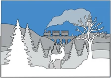 Shadow Box Christmas Landscape 06 Lasercut for MDF board Digital File Download