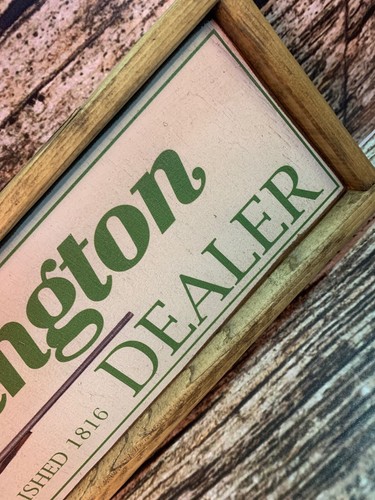 Rustic Style Remington Gun Hunting Wooden Sign Man Cave Framed - 10"x36" - Picture 2 of 4