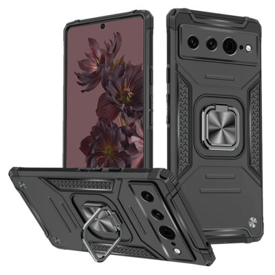 For Google Pixel 7 Pro - Metal Ring Hybrid Case Cover Kickstand Shockproof