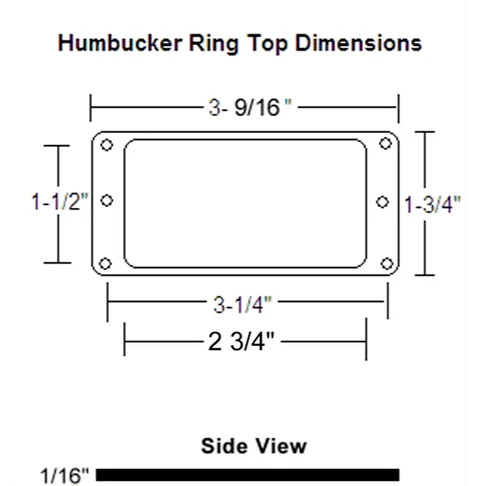 Gibson Style Black Flat Metal Humbucker Pickup Rings (2)