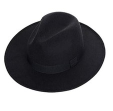Unisex Classic Manhattan Structured Trilby Fedora Hat Wide Brim Felt Fedora