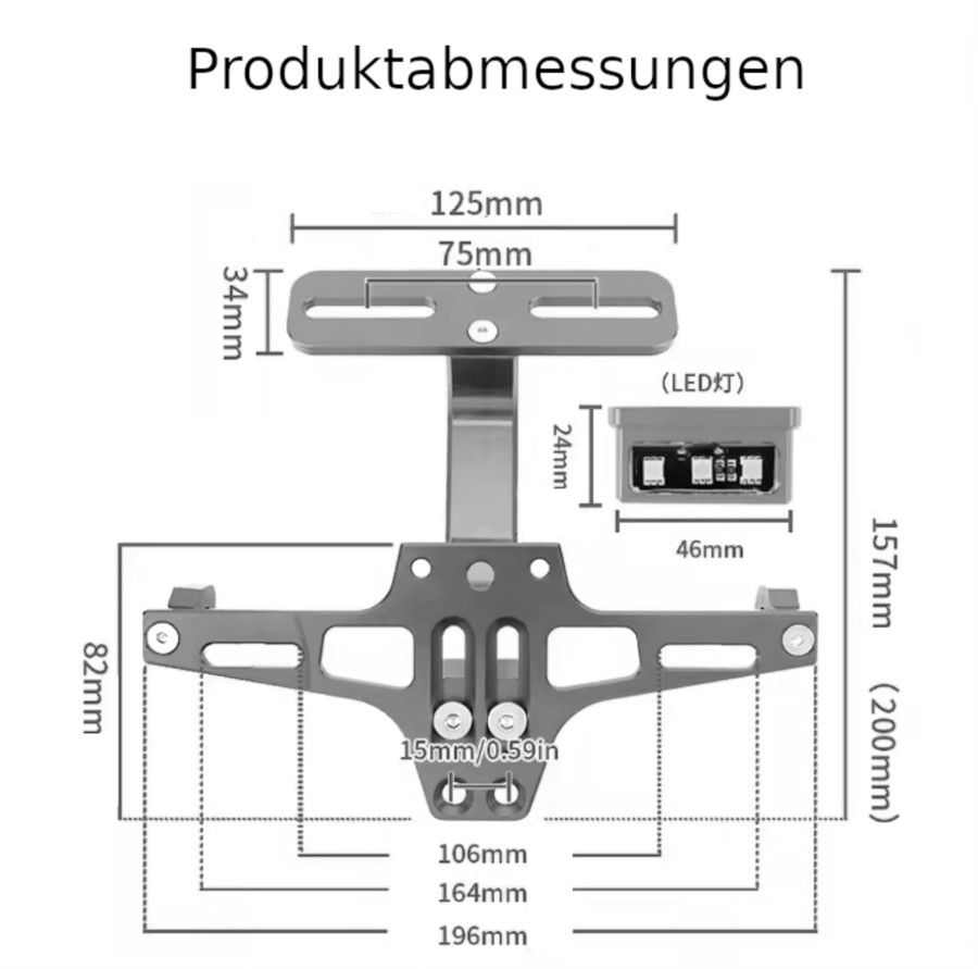 Support de plaque d'immatriculation titane éclairage Kawasaki Ducati B - 3