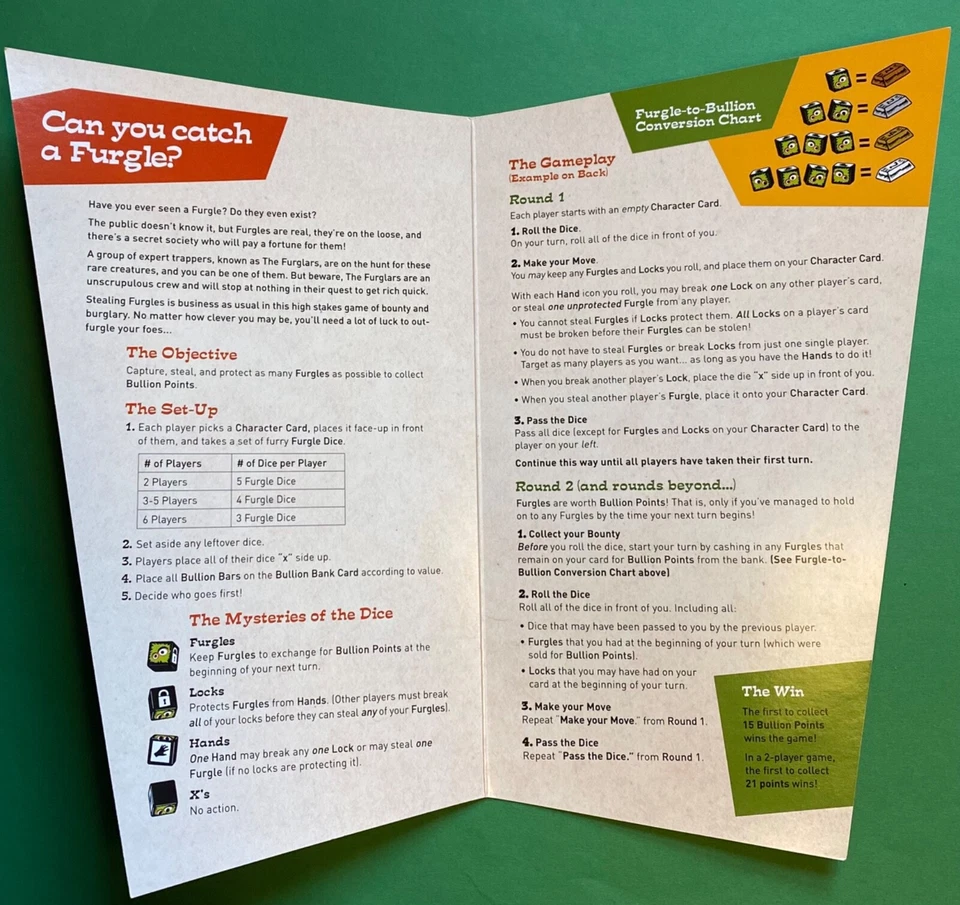 Furglars Family Friendly  Game Dice Rolling Party Fun Board Game Bananagrams - Image 3 of 4