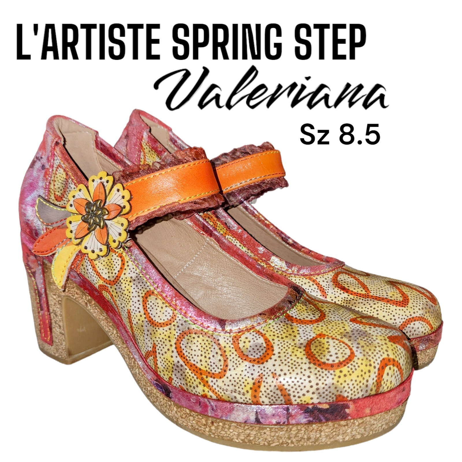 L'ARTISTE 8.5 SPRING STEP VALERIANA Boho Prairie Mary Jane Ankle Booties NEW! 