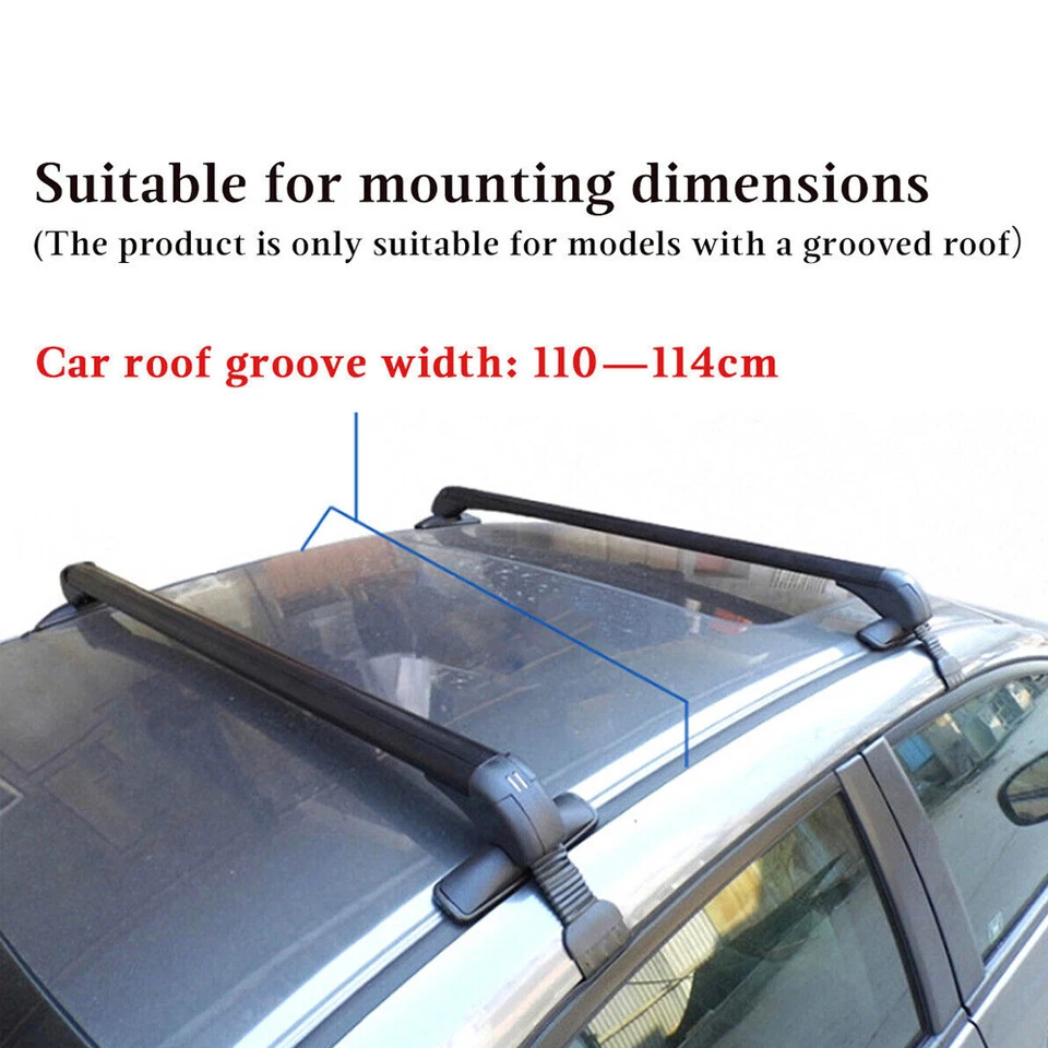 For Kia Optima 2001-2020 43.3" Car Top Roof Rack Cross Bar Cargo Carrier W/ Lock Foto 2 de 4