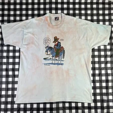 Jared Lee Studio Cowboy 1995 Vintage Art Cartoon Hand Dye Single Stitch T Shirt