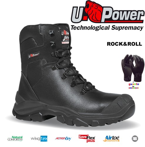 SCARPA ANFIBIO PELLE ANTINFORTUNISTICA ALTA S3 U-POWER OFFICINA INVERNALE  45 UP | eBay