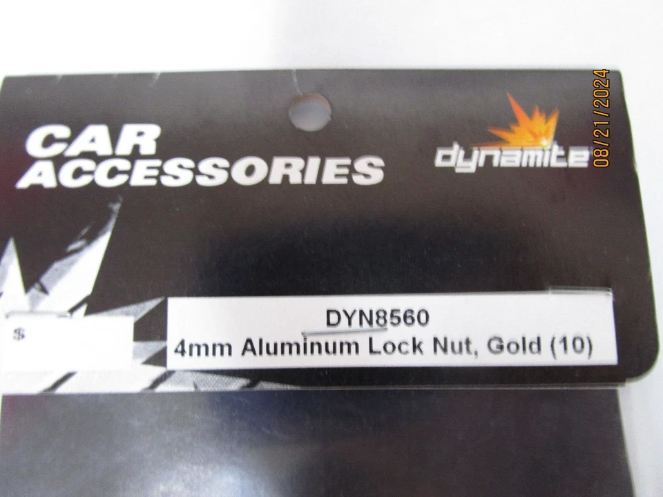 10 tuercas de bloqueo de aluminio Dynamite DYN8560 4 MM, dorado (paquete de 10) Foto 4 de 4