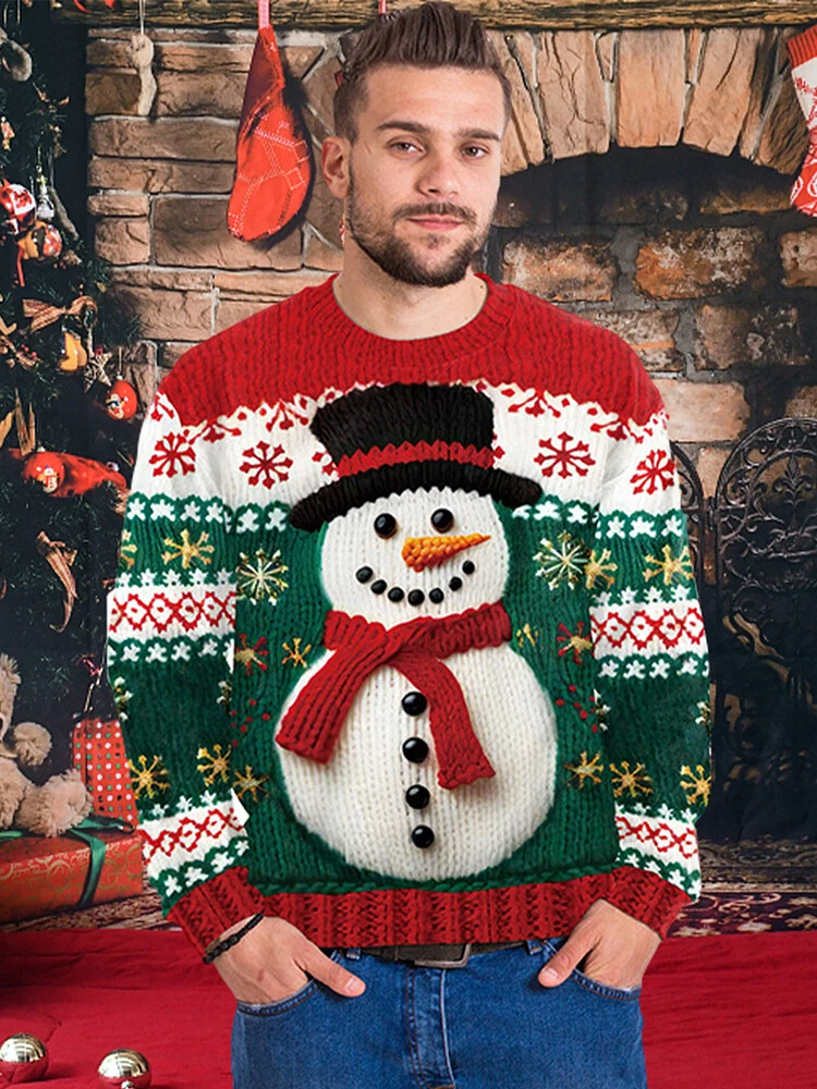 Ugly Christmas Sweater Imitation Sweater Design Sweatshirts Pullover Unisex