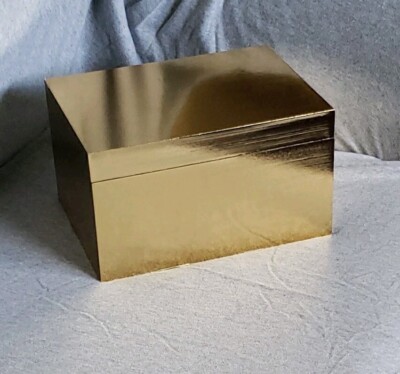 Gold Tone Decorative Box Keepsake Storage Container 9.5'' X 7'' Composite  