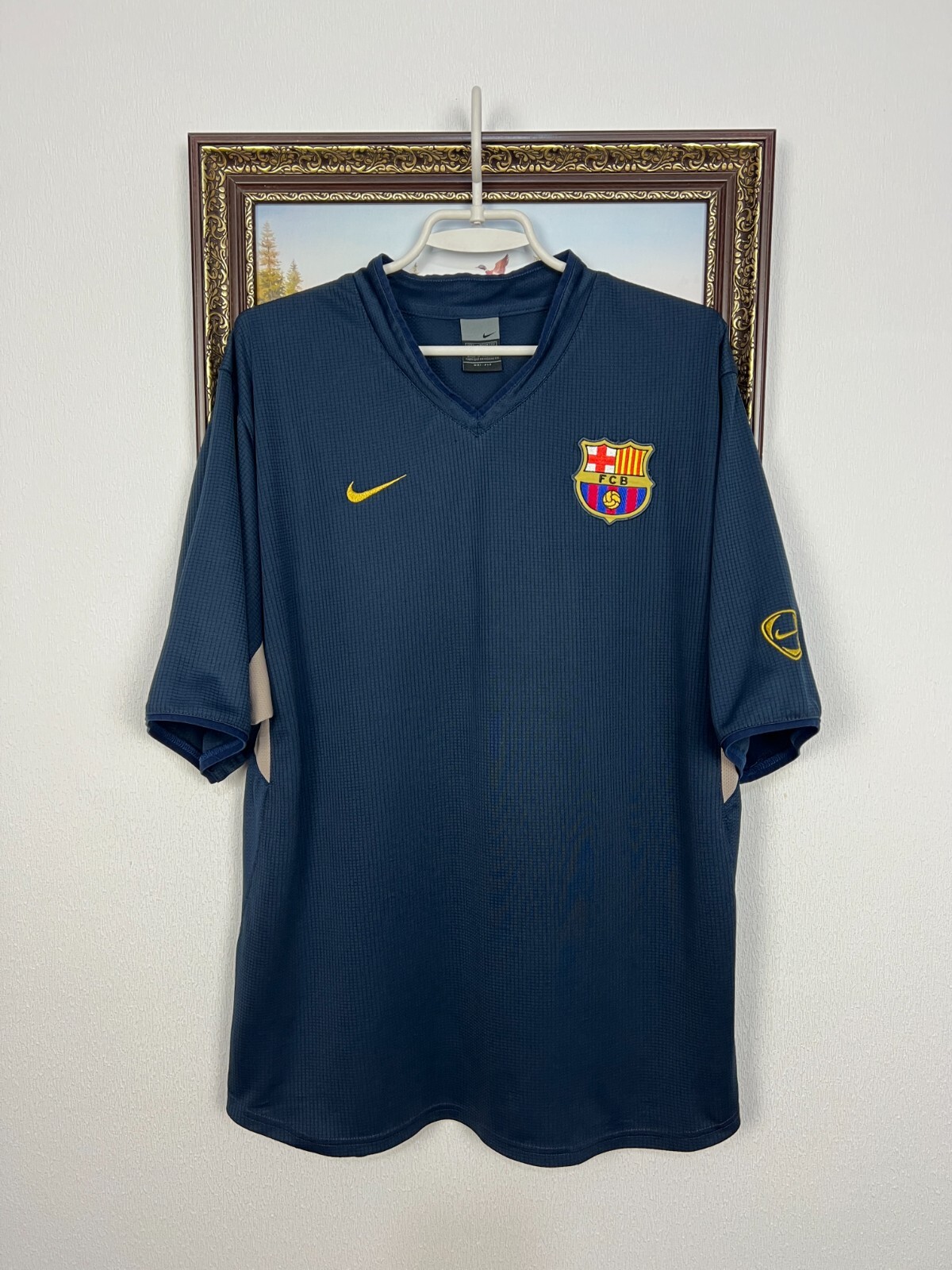 Vintage Nike FC Barcelona Football Train Shirt Soccer Camiseta Mens Jersey Sz L