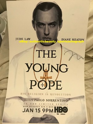 Jude Law The Young Pope Tv Series Catholic Priest Poster Signed 12x18 Reprint Rp Ebay