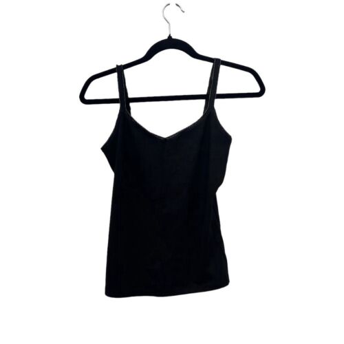Ann Taylor Women's Black Camisole Tank Top w/ Shelf Bra Size S/P Petites Tag