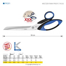 KRETZER FINNY 774530 - TAILORS SCISSORS - 12" / 30 cm