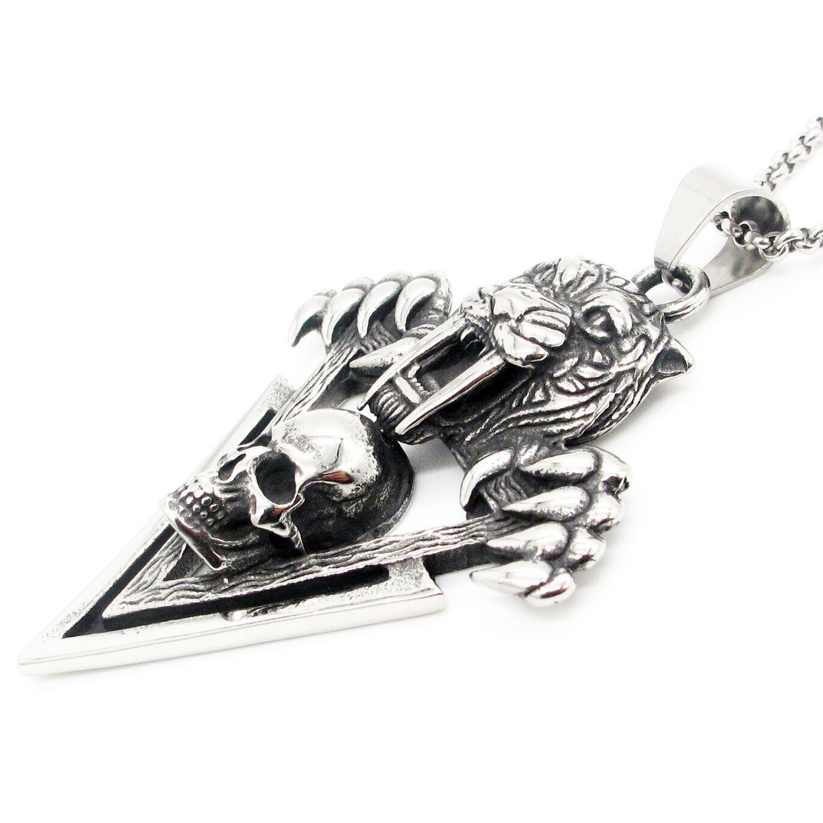 Collana Ciondolo Perline A Mano Punk Biker Scheletro Teschio - Foto 6