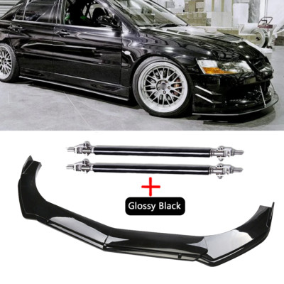 Front Bumper Lip Splitter Spoiler For Mitsubishi Lancer Evo 7/8/9 Glossy Black