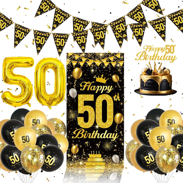 50. Geburtstag Mann Deko Mit Banner Hintergrund Luftballons FüR MäNner | Deko 50-image
