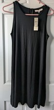 Ladies Loft Maternity Sleeveless Black Dress SPM New Small Petite Button Back