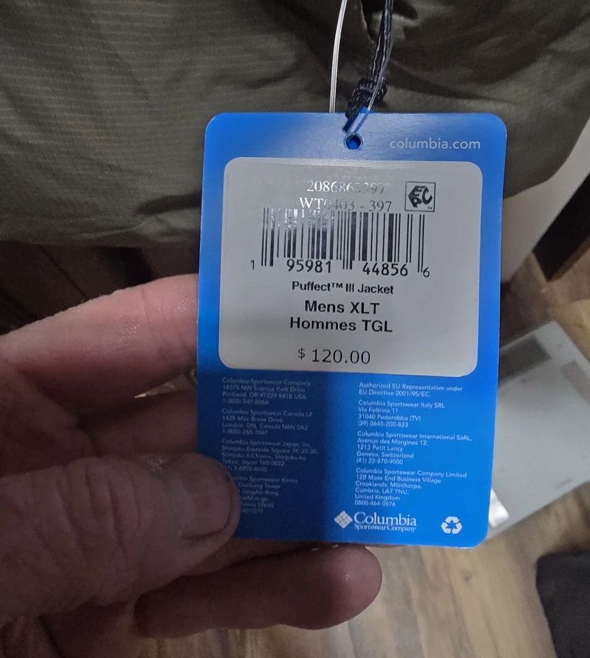 Columbia Mens Puffect 111 Jacketmens XLT Nwt Green Olive💥💥💥💥💥 - Image 4 of 4