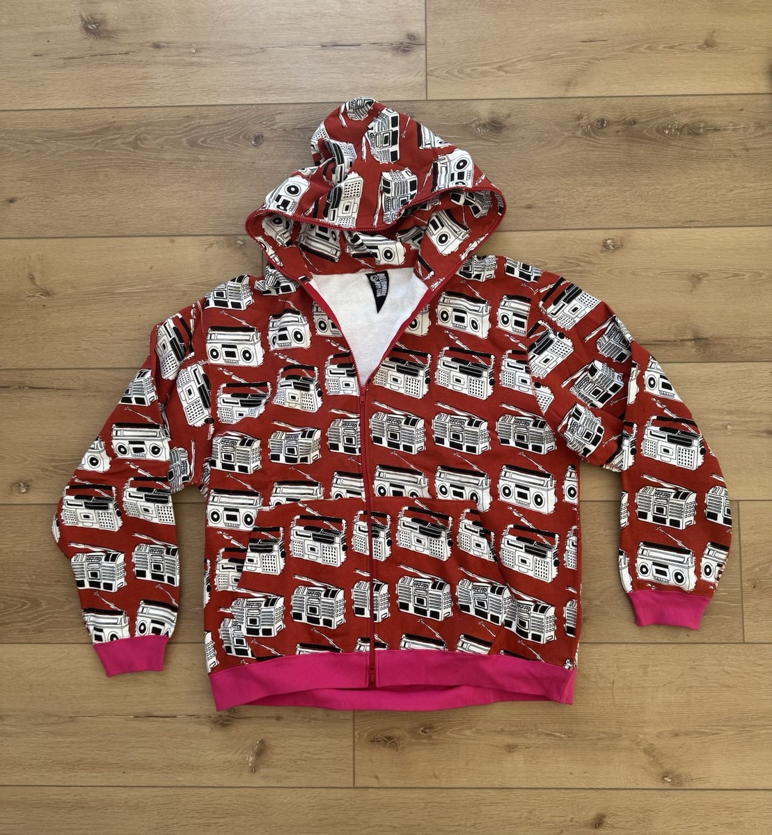 Billionaire Boys Club Boombox Full Zip Hoodie In Red Made In Japan