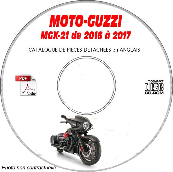 Catalogue pièces MGX-21 16-17 Moto Guzzi CD-ROM de rechange original en anglais