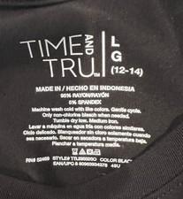 Time and Tru Women's Dress Size Large Black Sleeveless Pullover Stretch Pockets