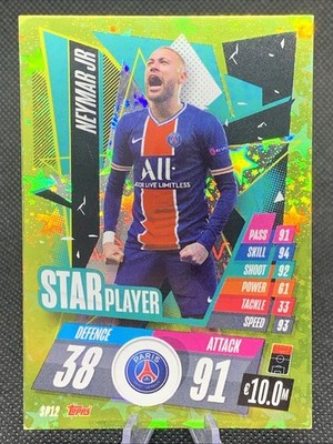 Neymar JR Gold Foil StarPlayer Topps Match Attax UEFA 2020/21 PSG Brazil SP12