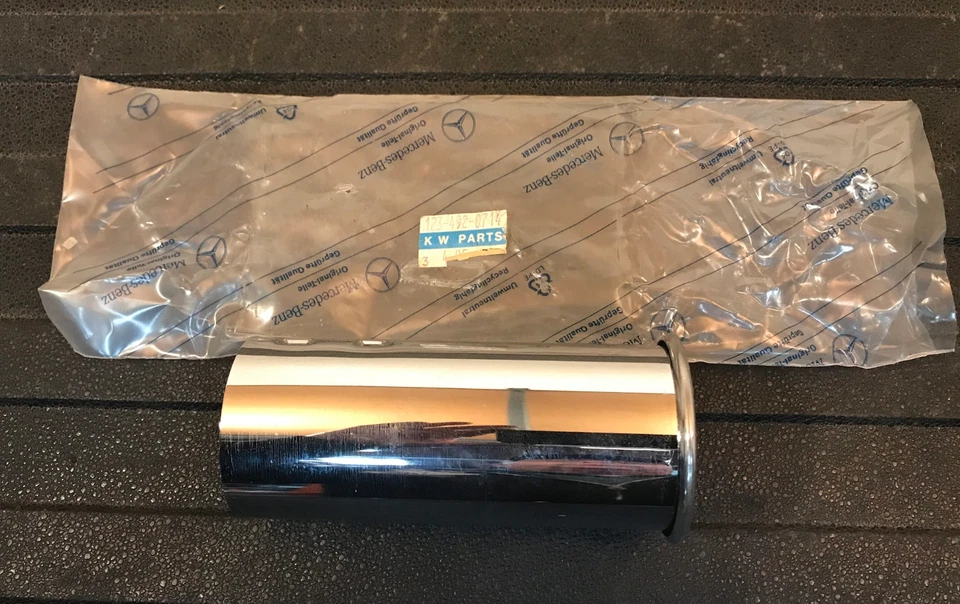 Punta de escape de tubo de escape cromado Mercedes-Benz - 123-492-07-14 - para MBZ 450SEL y más Foto 4 de 4