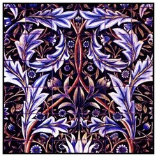 Arts Crafts William Morris Acanthus Flower Counted Cross Stitch Pattern