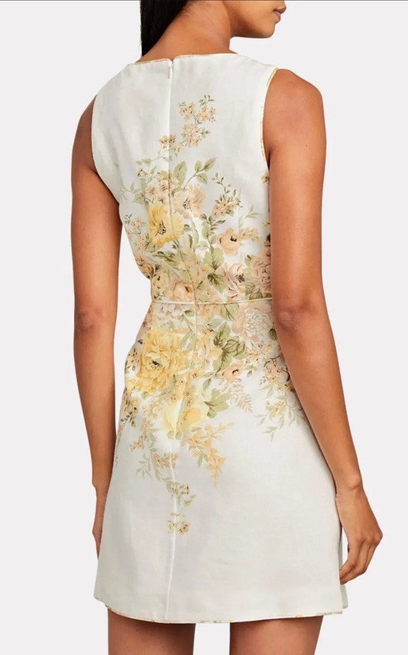 RARE  ZIMMERMANN Amelie Cut Out Mini Dress Size 1 Aus 10 US 6 RRP $1200 image 2
