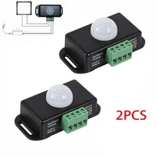 2pcs Body Infrared PIR Motion Sensor Switch Auto DC 12V/24V for LED Light Strip