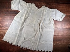 Antique Cream Baptism Christening Gown  Baby Doll Gown  Handmade Size 1 