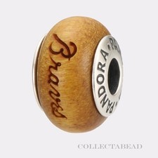 Authentic Pandora Silver Atlanta Braves Baseball Wood Charm USB790705-G002