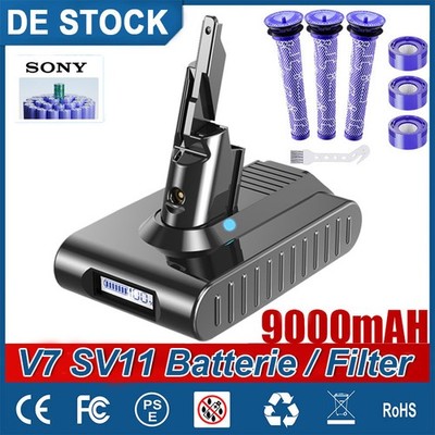 9000mAh Akku Für Dyson V7 Animal V7 SV11 Motorhead Absolute Staubsauger DHL NEU