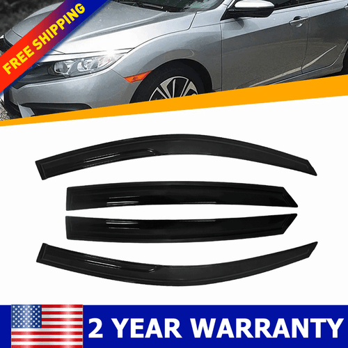 For 2016-2020 Honda 10th Civic Gen Sedan Mugen Style Window Visor Rain Guards