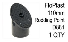 FloPlast 110mm Underground Oval Rodding Point Black D881 Soil Drainage Plumber