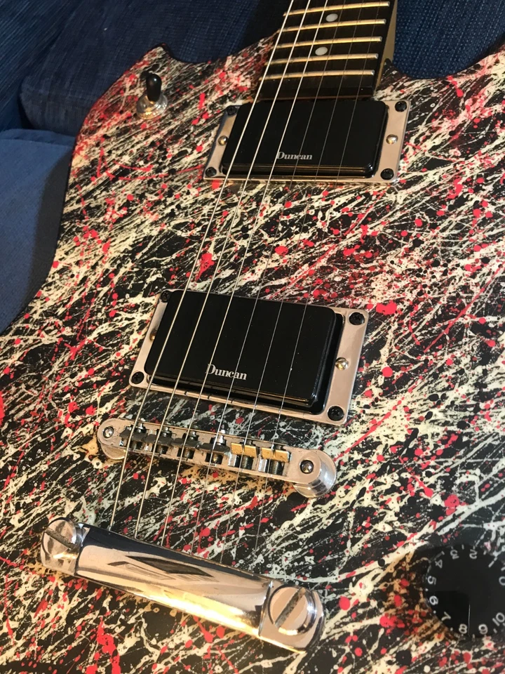 Washburn PS100 Paul Stanley 1998 Korea – Duncan Active Pickups – Custom Splatter - Imagen 4 de 4