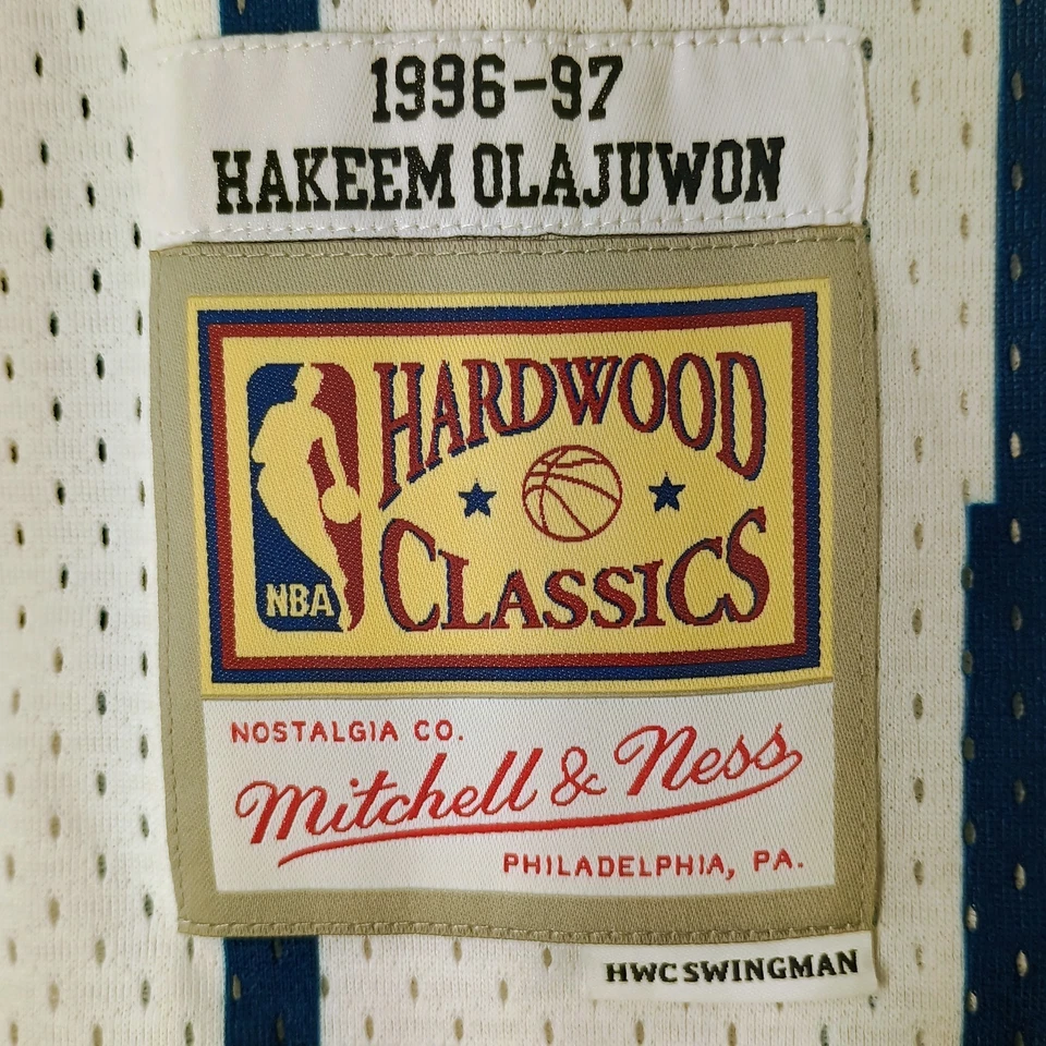 1996-97 Hakeem Olajuwon Houston Rockets Mitchell & Ness Swingman Jersey Size XL - Image 3 of 4