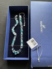 Swarovski Multi Blue Crystal Necklace New With Gift Box