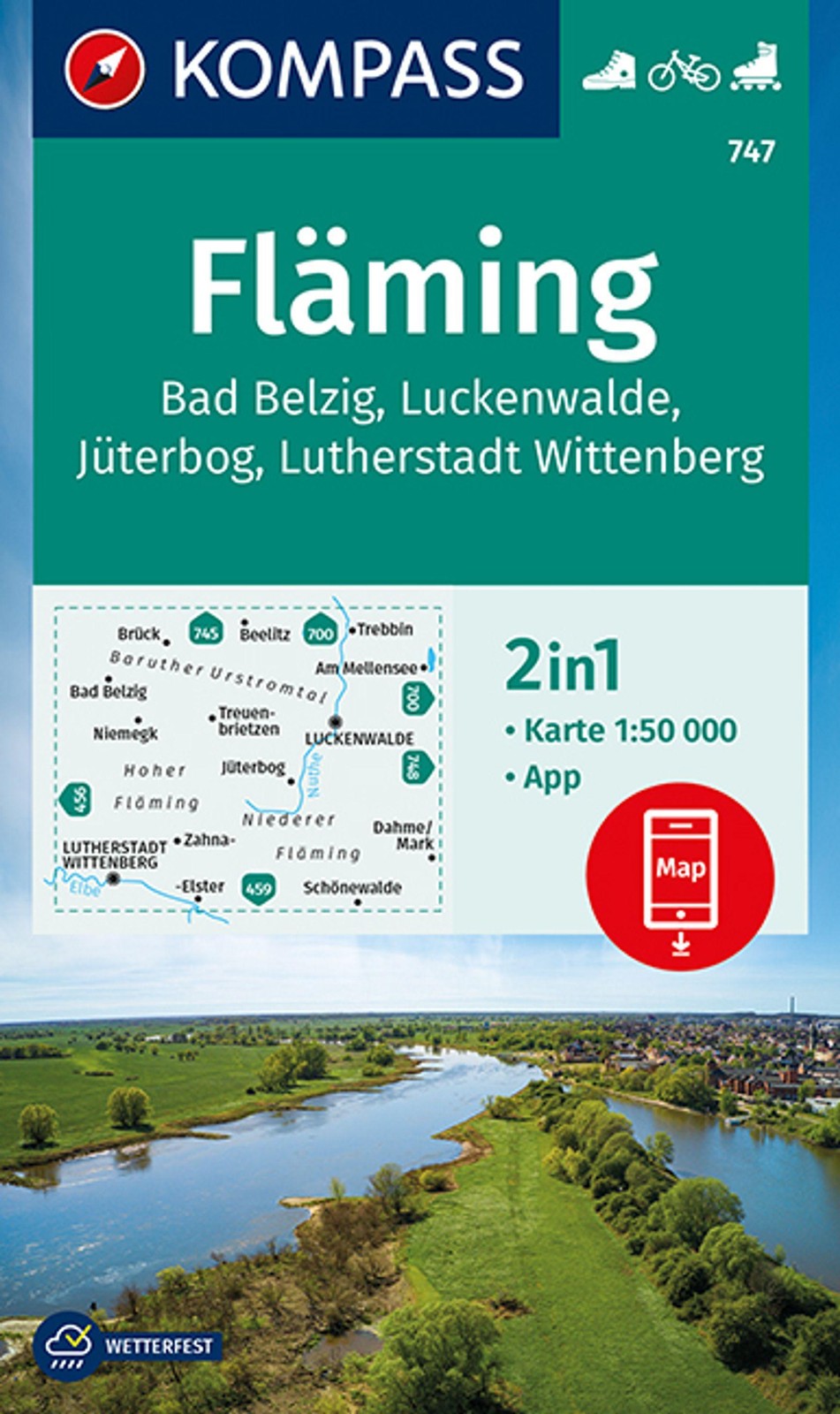 KOMPASS Wanderkarte 747 Fläming 1:50.000 KOMPASS-Karten GmbH