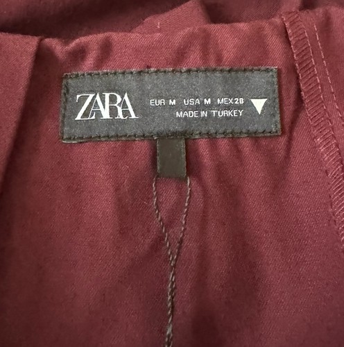NEW Zara Pleated Skort Womens Size Medium Burgundy - Picture 7 of 8