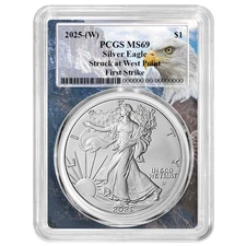 2025 (W) $1 1-oz American Silver Eagle PCGS MS69 FS Eagle Frame