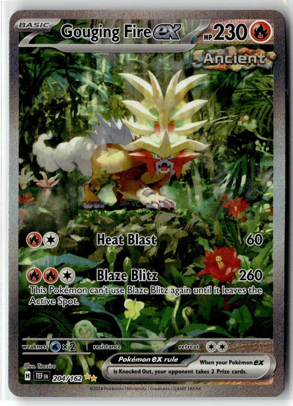 Gouging Fire ex ⭐️ 204/162 Holo Temporal Forces Pokemon NM PACK FRESH