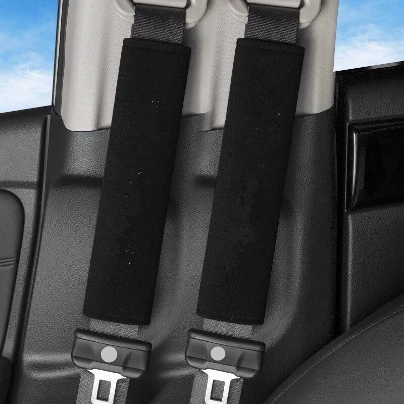 2 Pieces Suitable For Toyota Car Seat Belt Shoulder Pad Accessories, Black/Red