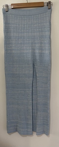 Beginning Boutique Stunning Blue Midi Skirt Size 10 Fts Side Split VGUC 