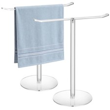 Clear Acrylic T-Shape Free-Standing Hand Towel Holder Stand Countertop Organizer